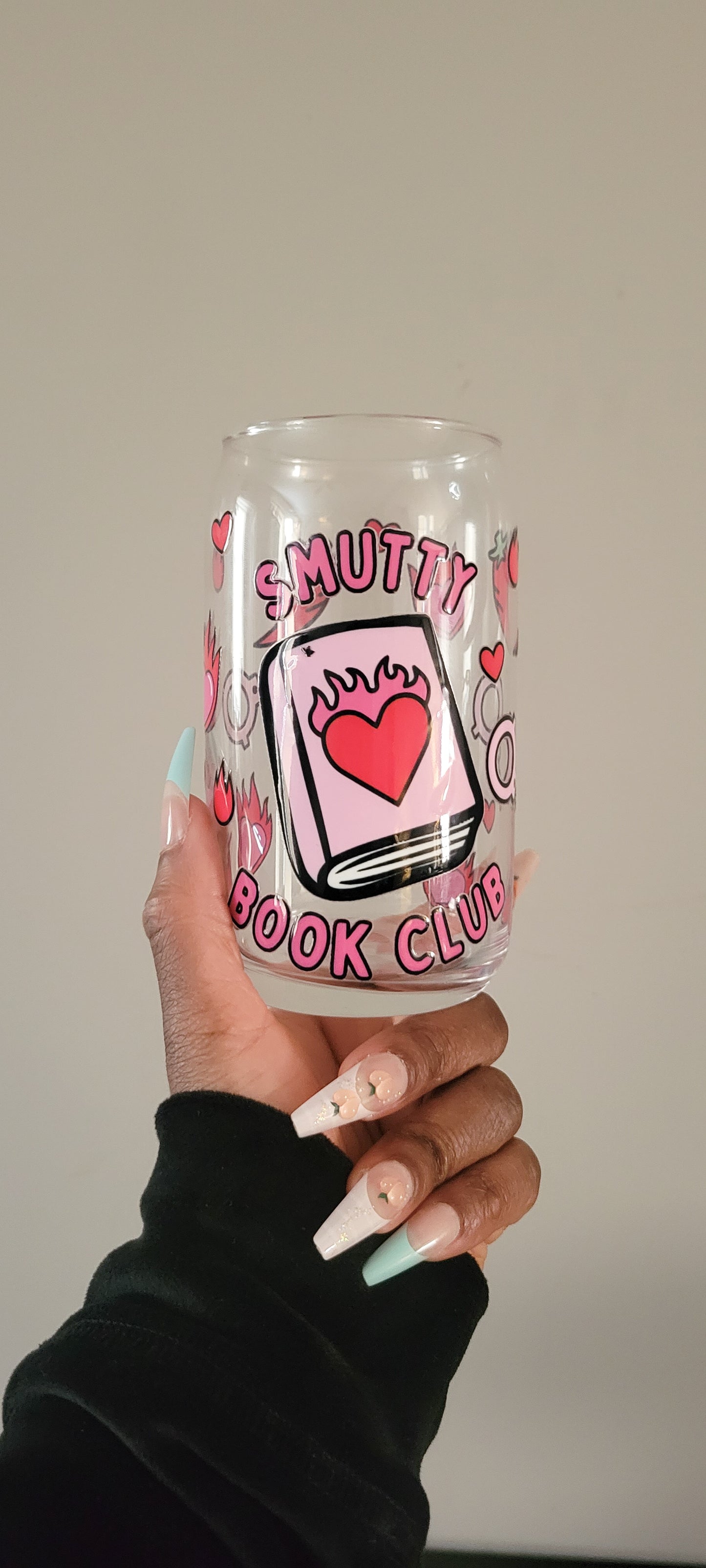 Smutty Book Club 16oz Glass Cup| Double-Sided Design