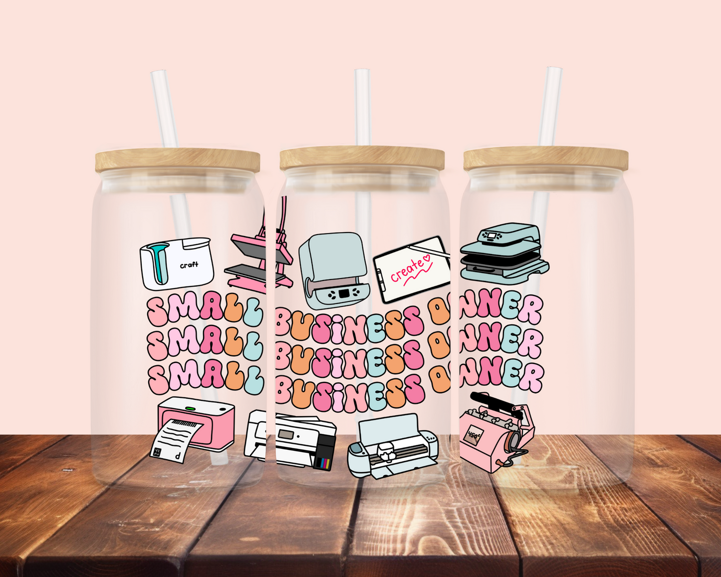 Small Business Owner 16oz Glass Can