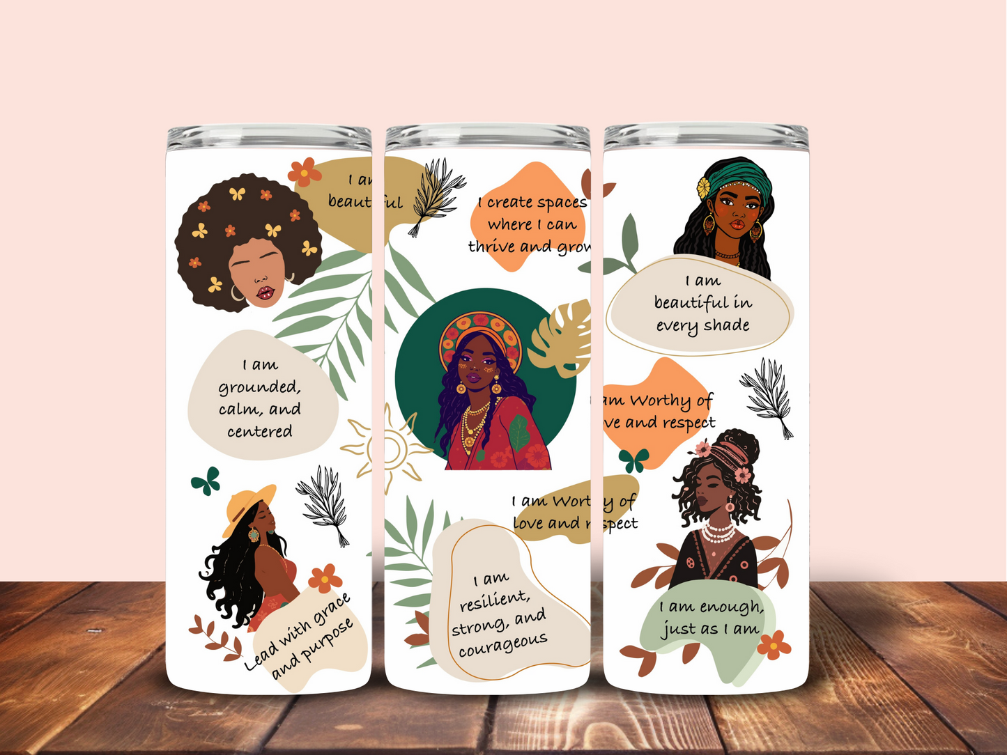 Boho Black Girl Affirmation 20oz Tumbler