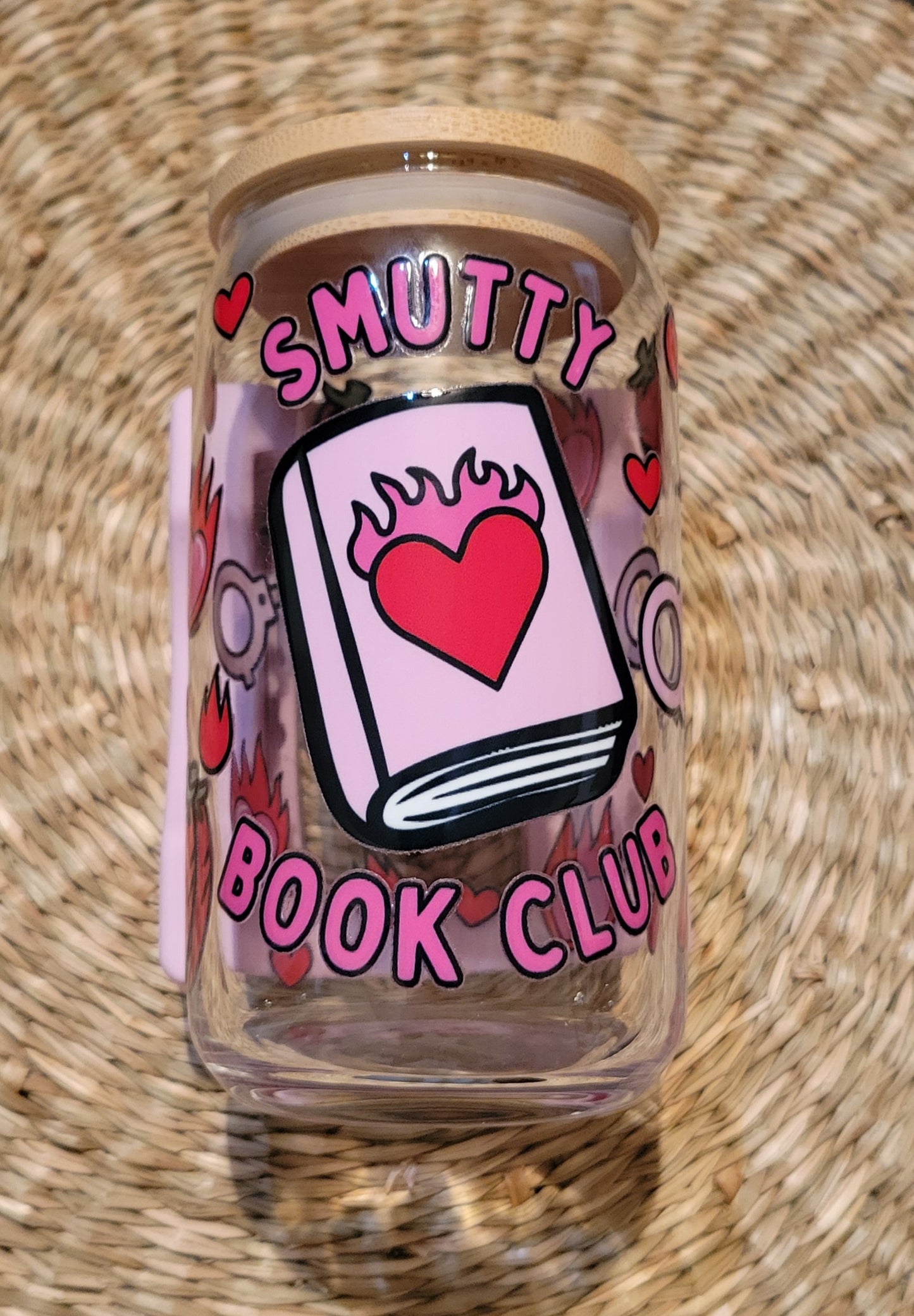 Smutty Book Club 16oz Glass Cup| Double-Sided Design