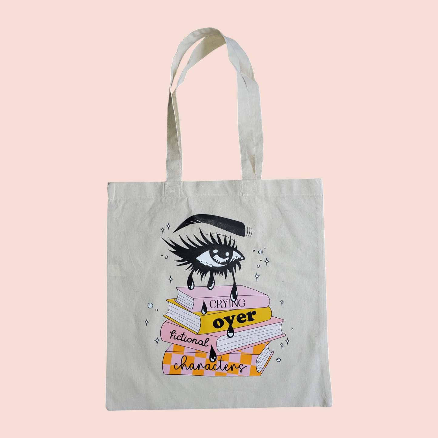 Crying Over Fictional Characters Canvas Tote Bag